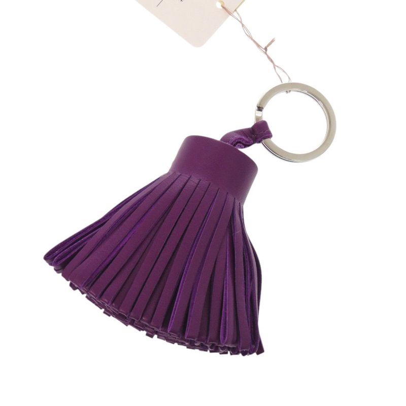 Hermes Carmen Bagcharm Fringe Annemiro Violet Key Holder Purple 0707 Hermes