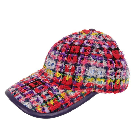 Gucci Baseball Cap GG Logo Tweed Checked 729136 3haob S Size Polyester Wool
