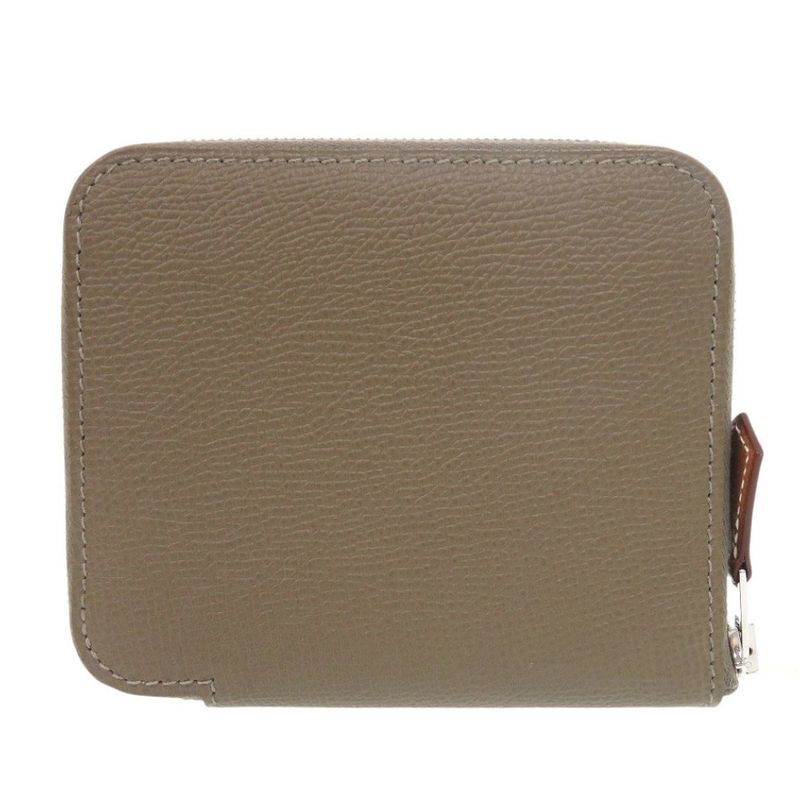 Hermes Azap Silk Quin Compact Vaux Epson Etoupe W Engraved (2024) Coin Case