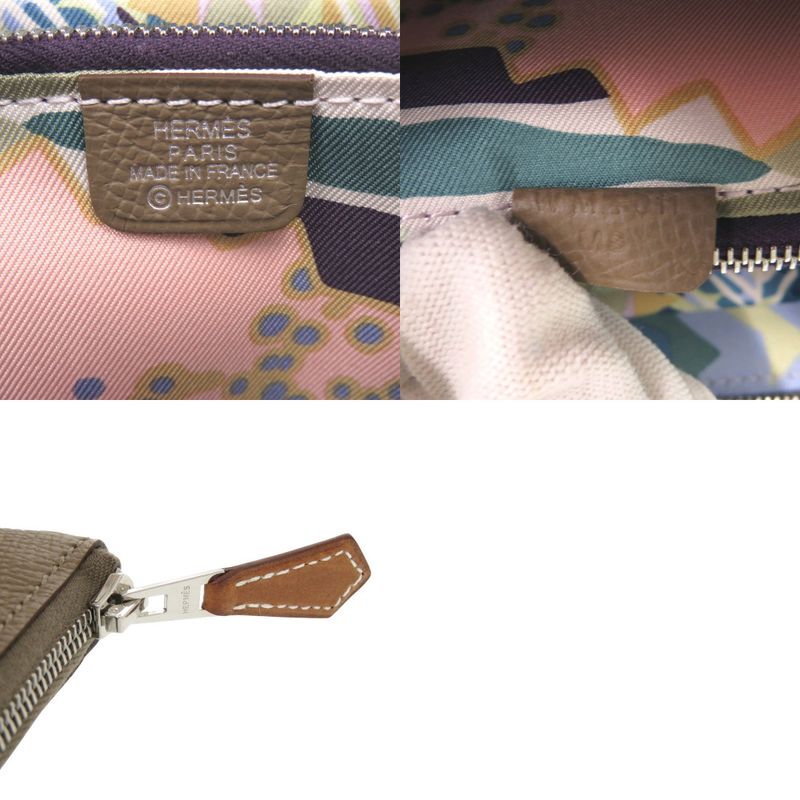 Hermes Azap Silk Quin Compact Vaux Epson Etoupe W Engraved (2024) Coin Case