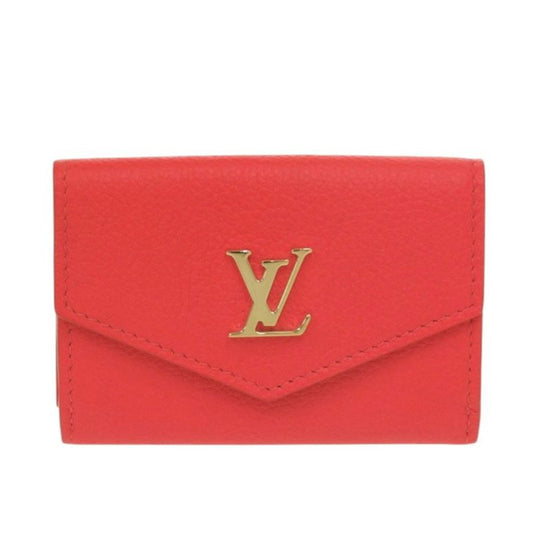 Louis Vuitton Portefeuille Lock Mini M67860 Leather Red Trifold Wallet Red LV