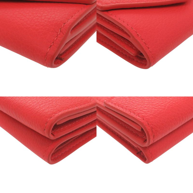 Louis Vuitton Portefeuille Lock Mini M67860 Leather Red Trifold Wallet Red LV