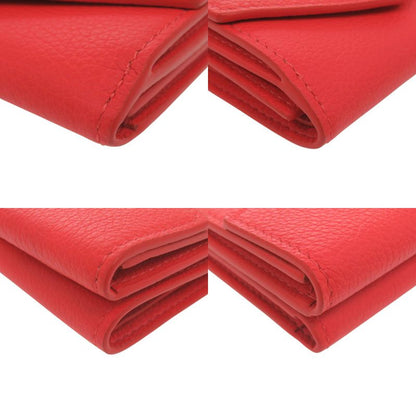 Louis Vuitton Portefeuille Lock Mini M67860 Leather Red Trifold Wallet Red LV