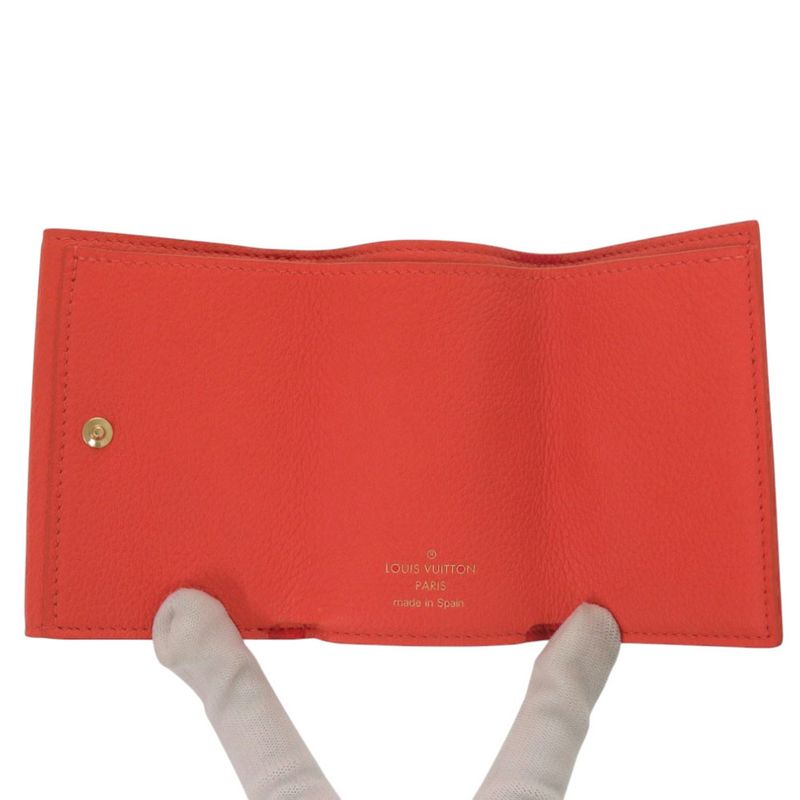 Louis Vuitton Portefeuille Lock Mini M67860 Leather Red Trifold Wallet Red LV