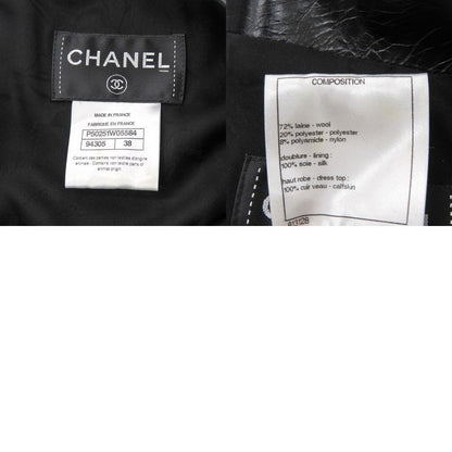 Chanel Tweed P50251w05584 Wool Leather Black Dress Black 0380 Chanel