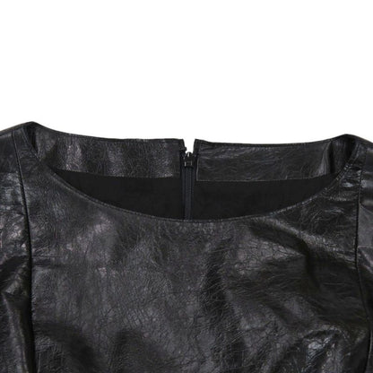 Chanel Tweed P50251w05584 Wool Leather Black Dress Black 0380 Chanel