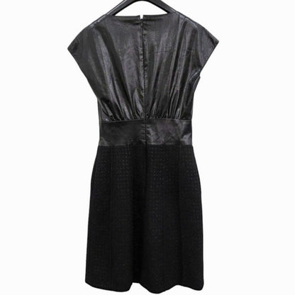 Chanel Tweed P50251w05584 Wool Leather Black Dress Black 0380 Chanel