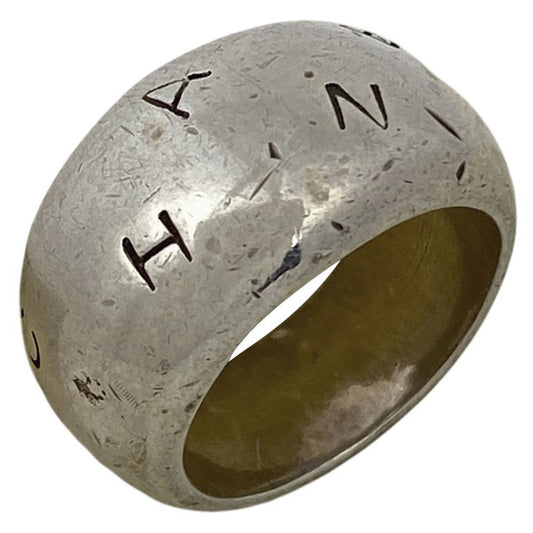 Chanel Logo Ring #145 Silver 925 Silver Ladies