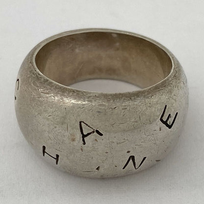 Chanel Logo Ring #145 Silver 925 Silver Ladies