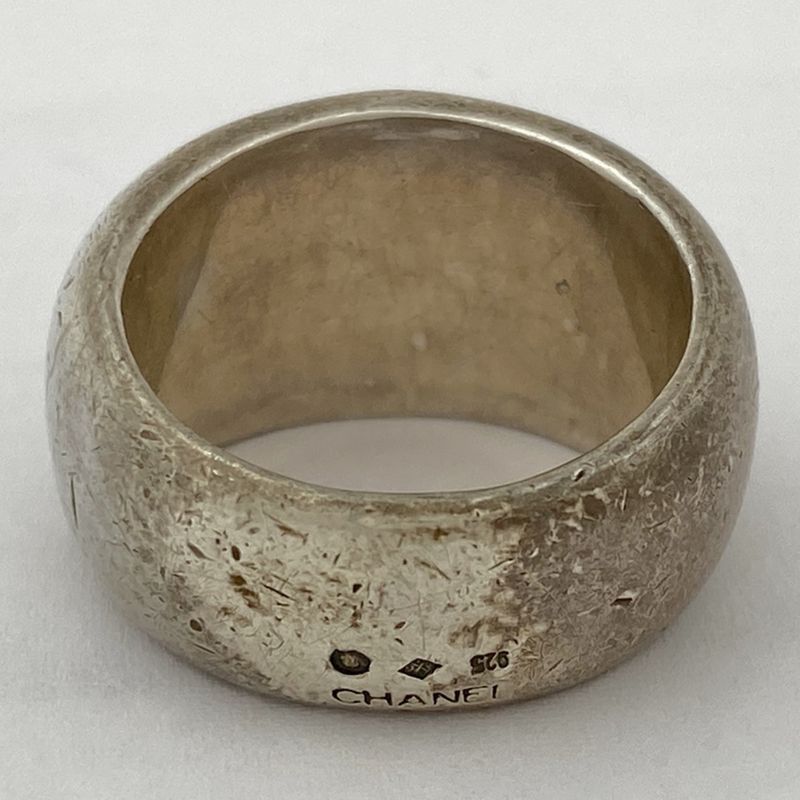 Chanel Logo Ring #145 Silver 925 Silver Ladies