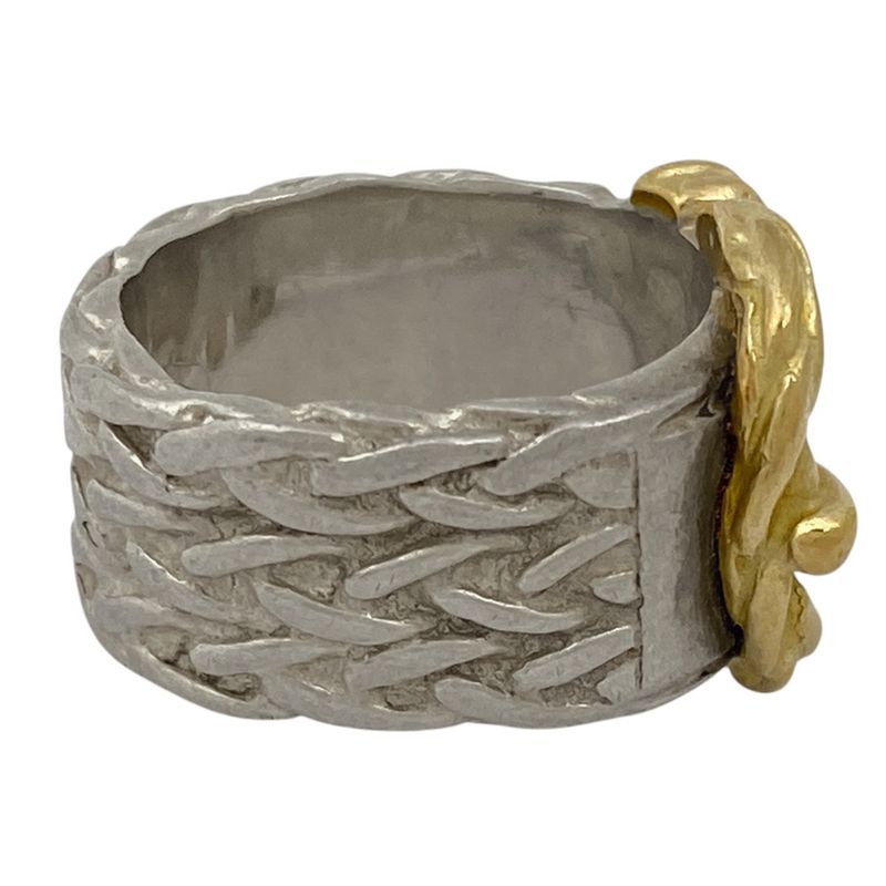 Hermes Diane Ring Combination Ring Belt Motif Ring Size 11 Silver Ladies