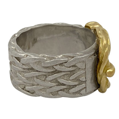 Hermes Diane Ring Combination Ring Belt Motif Ring Size 11 Silver Ladies