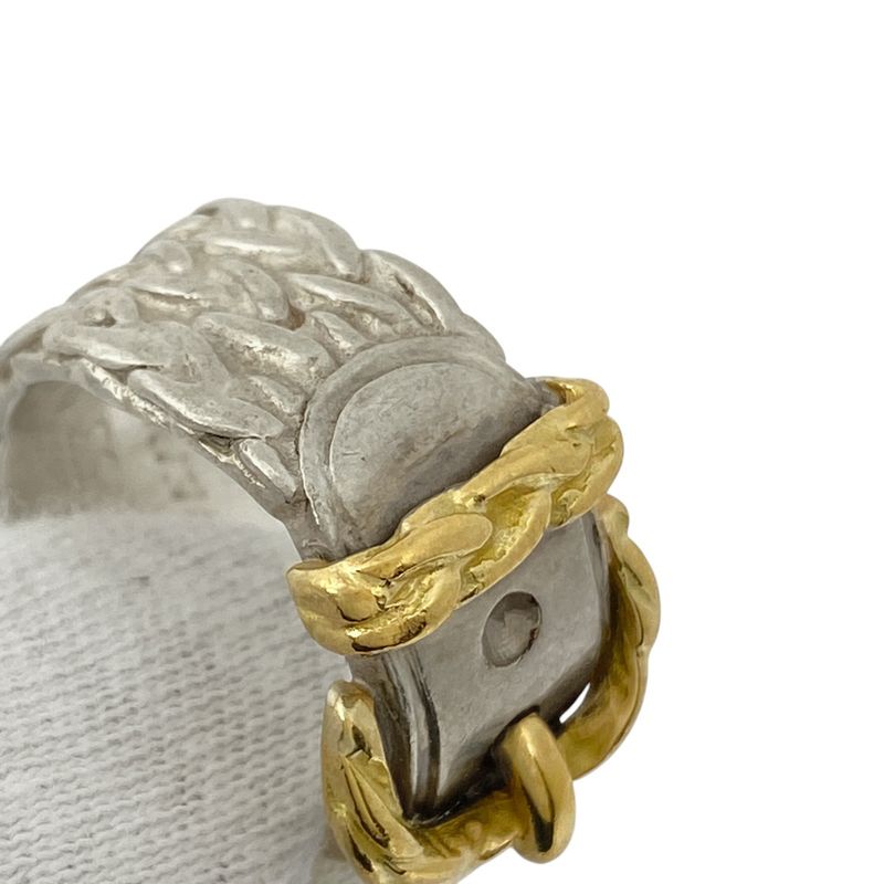 Hermes Diane Ring Combination Ring Belt Motif Ring Size 11 Silver Ladies