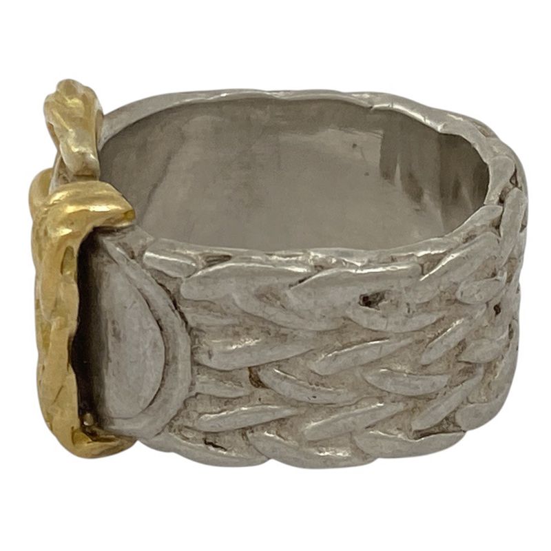 Hermes Diane Ring Combination Ring Belt Motif Ring Size 11 Silver Ladies