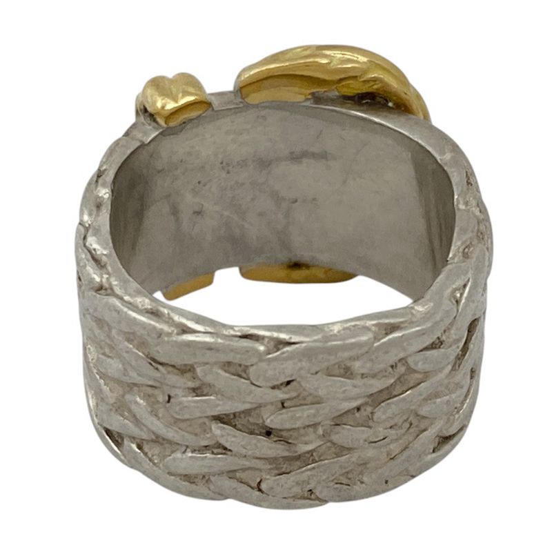 Hermes Diane Ring Combination Ring Belt Motif Ring Size 11 Silver Ladies