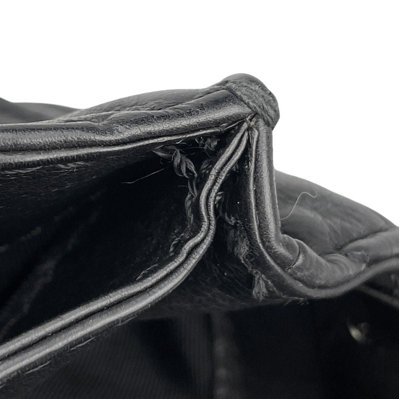 Chanel Boy Chanel Chain Shoulder Bag Coco Mark Shoulder Bag Leather Black Women