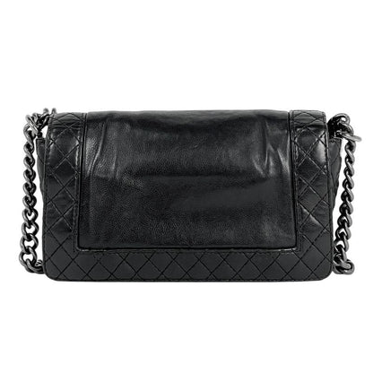 Chanel Boy Chanel Chain Shoulder Bag Coco Mark Shoulder Bag Leather Black Women