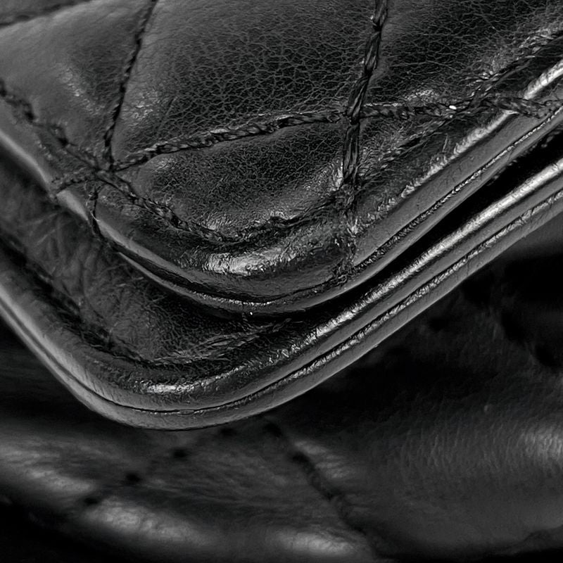 Chanel Boy Chanel Chain Shoulder Bag Coco Mark Shoulder Bag Leather Black Women