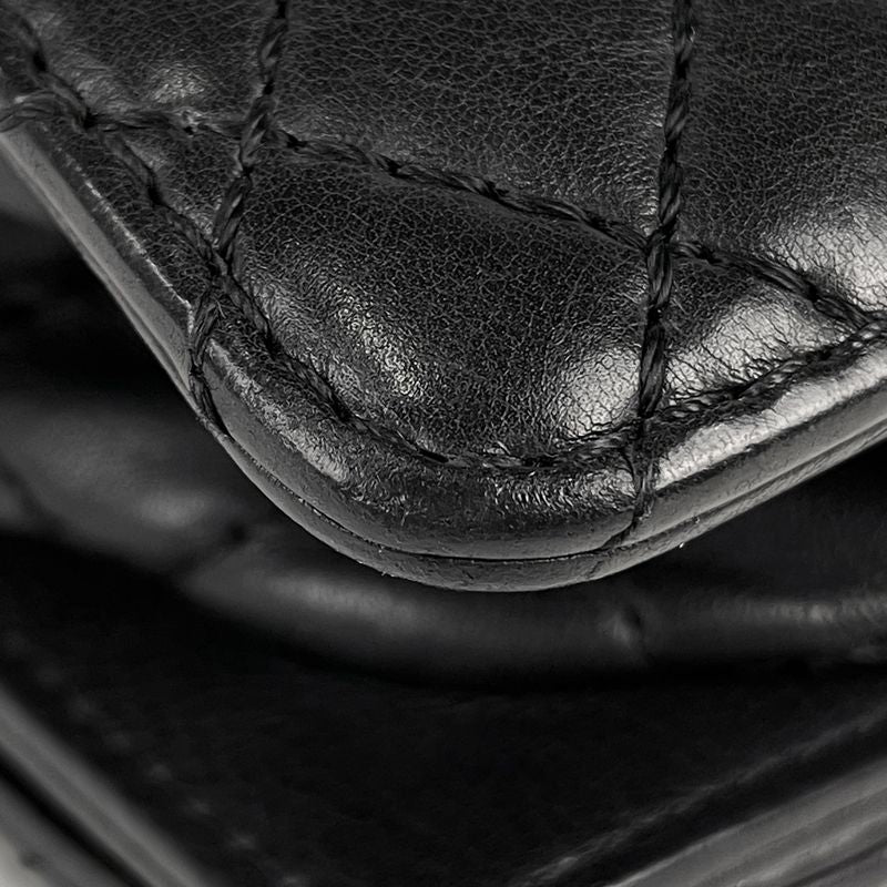 Chanel Boy Chanel Chain Shoulder Bag Coco Mark Shoulder Bag Leather Black Women