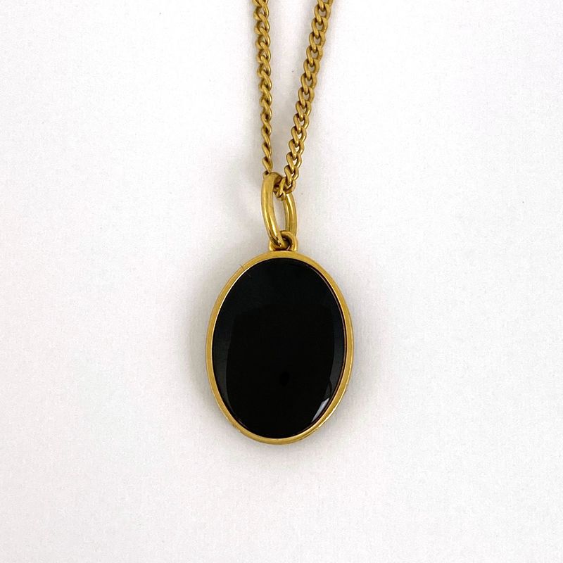 Celine Design Necklace Long Pendant Necklace GP Black Gold Women