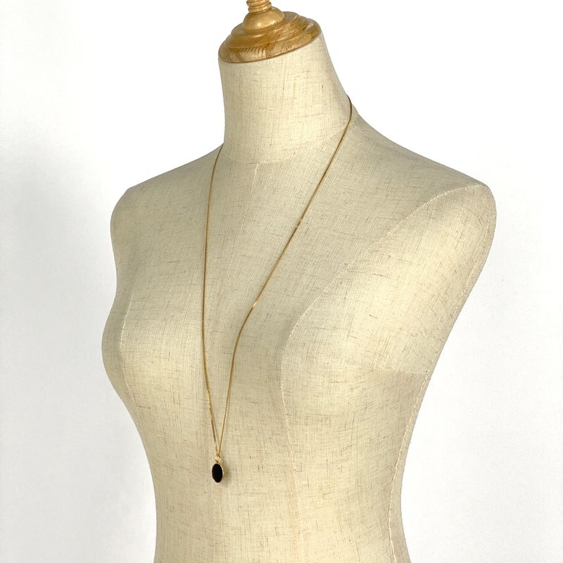 Celine Design Necklace Long Pendant Necklace GP Black Gold Women