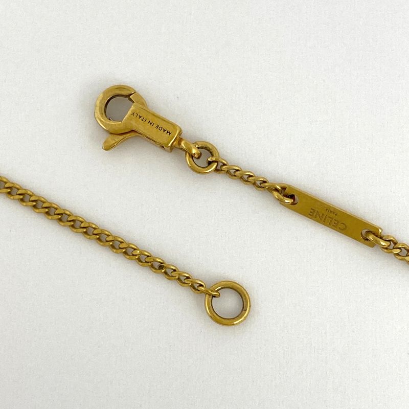 Celine Design Necklace Long Pendant Necklace GP Black Gold Women