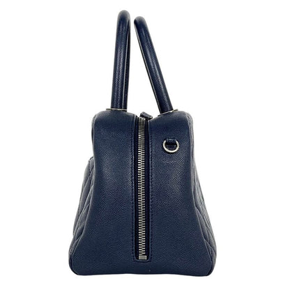 Chanel Coco Mark Handbag 2WAY Chain Shoulder Bag Matelasse Handbag Leather Navy