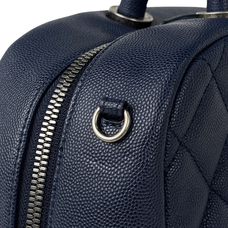 Chanel Coco Mark Handbag 2WAY Chain Shoulder Bag Matelasse Handbag Leather Navy