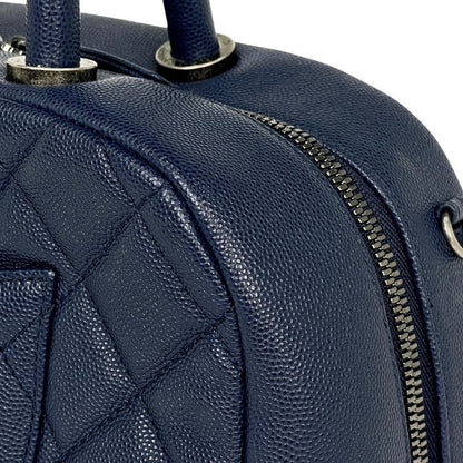 Chanel Coco Mark Handbag 2WAY Chain Shoulder Bag Matelasse Handbag Leather Navy