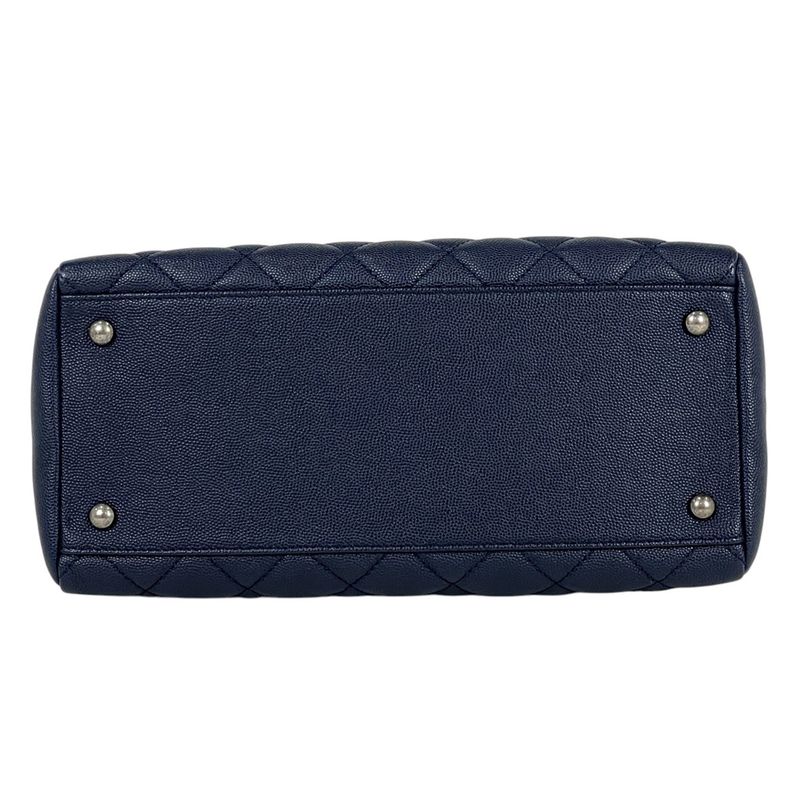 Chanel Coco Mark Handbag 2WAY Chain Shoulder Bag Matelasse Handbag Leather Navy