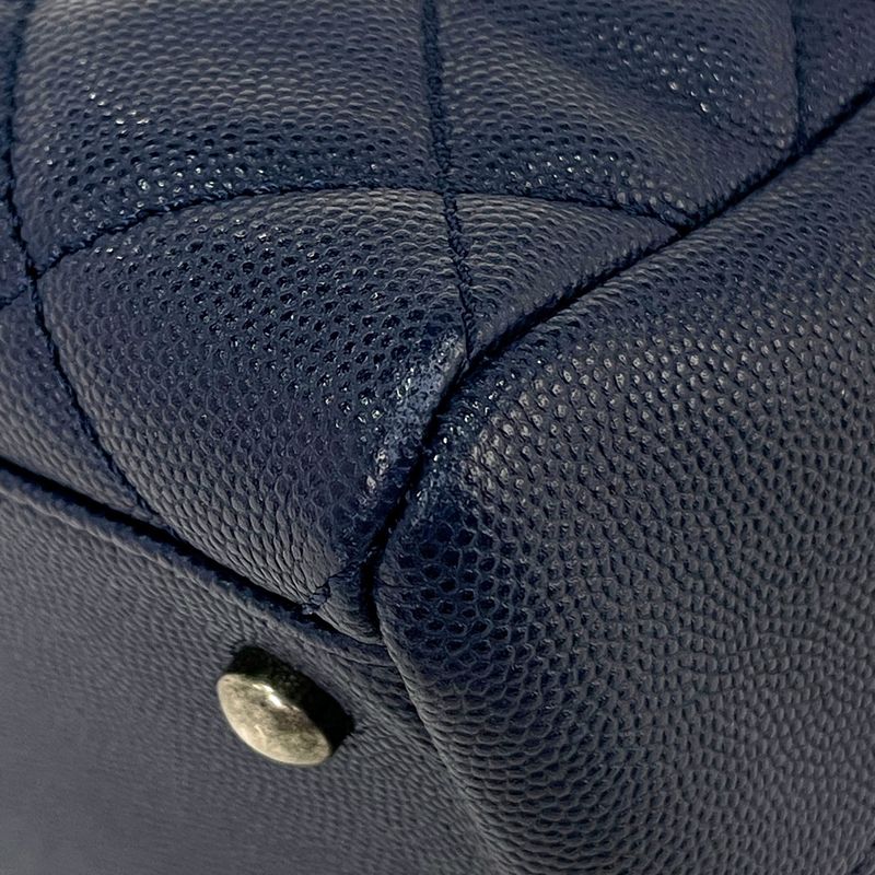 Chanel Coco Mark Handbag 2WAY Chain Shoulder Bag Matelasse Handbag Leather Navy