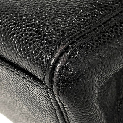 Chanel Logo Chain Tote Handbag Tote Leather Black A08913 Women