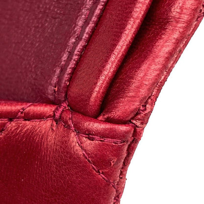 Chanel Matelasse W Flap Chain Shoulder Bag Coco Mark Shoulder Bag Leather Red