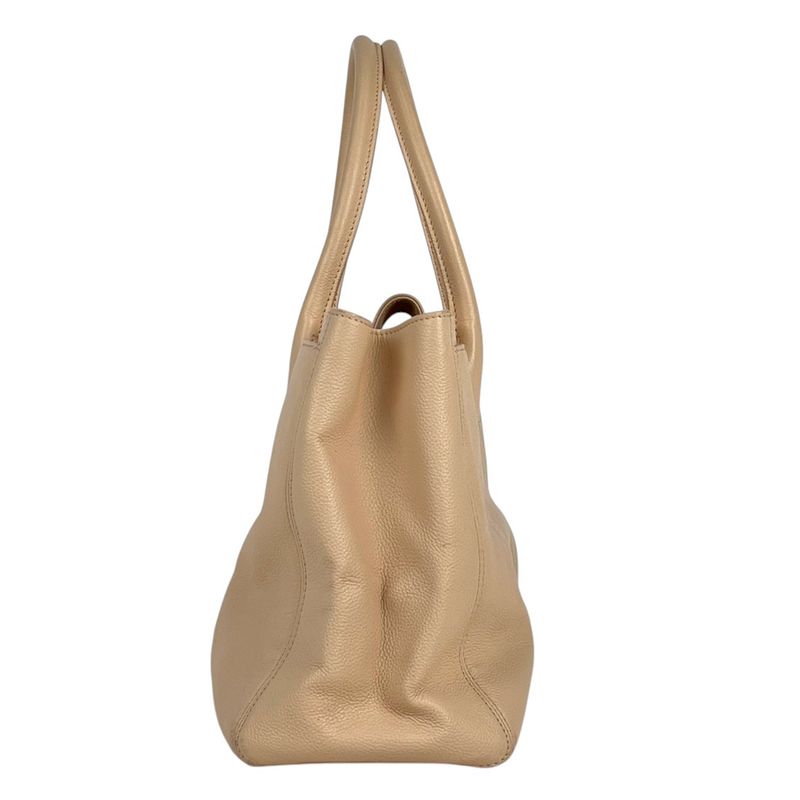 Chanel Executive Line Tote Coco Mark Handbag Tote Leather Beige A15206 Women
