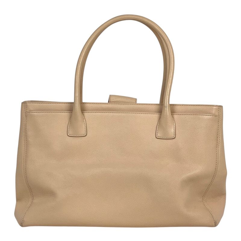 Chanel Executive Line Tote Coco Mark Handbag Tote Leather Beige A15206 Women