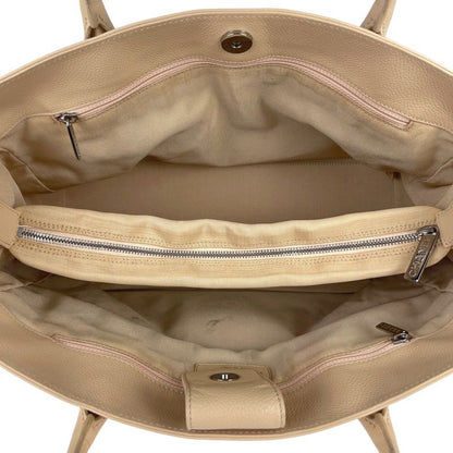 Chanel Executive Line Tote Coco Mark Handbag Tote Leather Beige A15206 Women