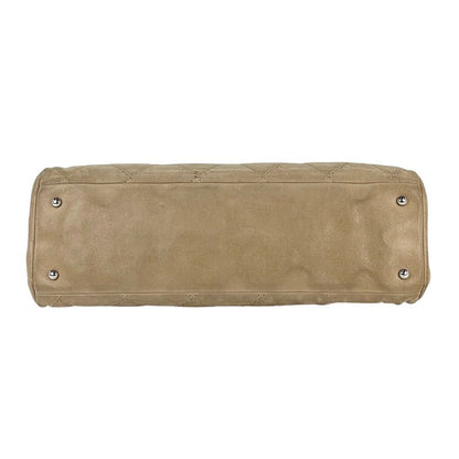 Chanel Coco Mark Chain Tote Shoulder Bag Tote Leather Beige Women