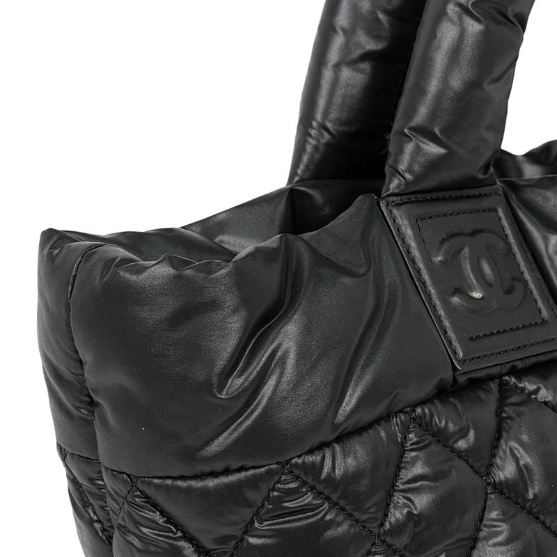 Chanel Coco Cocoon Small Tote Bag Coco Mark Handbag Tote Bag Nylon Black A48610