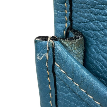 Hermes Evelyn 2 PM Perforated H Logo Shoulder Bag Taurillon Cles Mance Blue