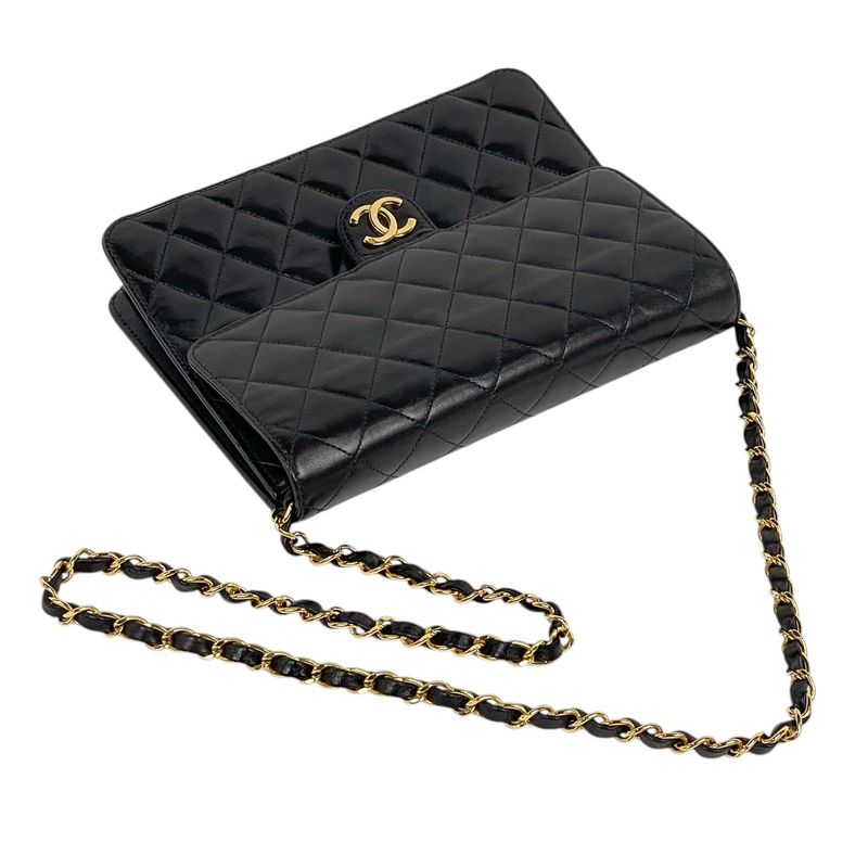 Chanel Matelasse Single Flap Chain Shoulder Bag Coco Mark Push Lock Shoulder