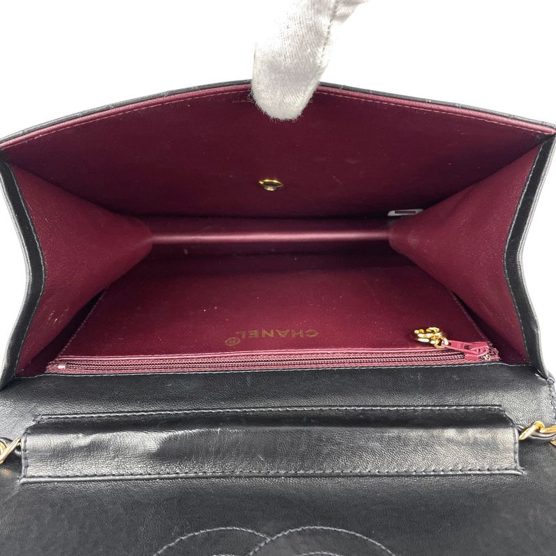 Chanel Matelasse Single Flap Chain Shoulder Bag Coco Mark Push Lock Shoulder