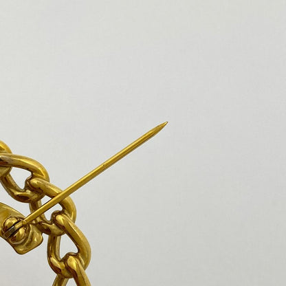 Chanel Coco Mark Brooch Round Turnlock Brooch GP Gold Ladies