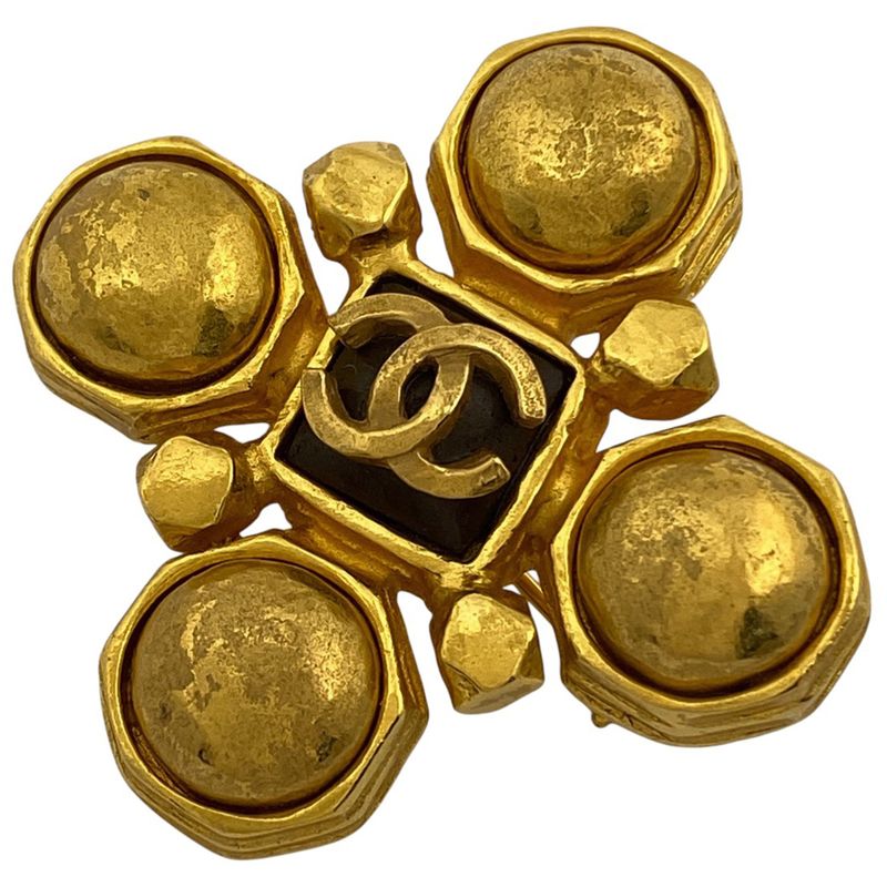 Chanel Coco Mark Brooch CC Mark Brooch GP Gold Ladies