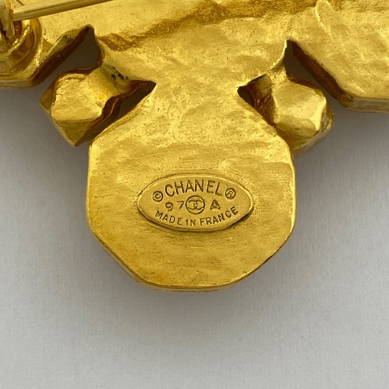 Chanel Coco Mark Brooch CC Mark Brooch GP Gold Ladies