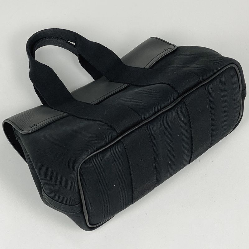 Hermes Valparaiso PM Handbag Tote Handbag Twirl Chevron Black Women