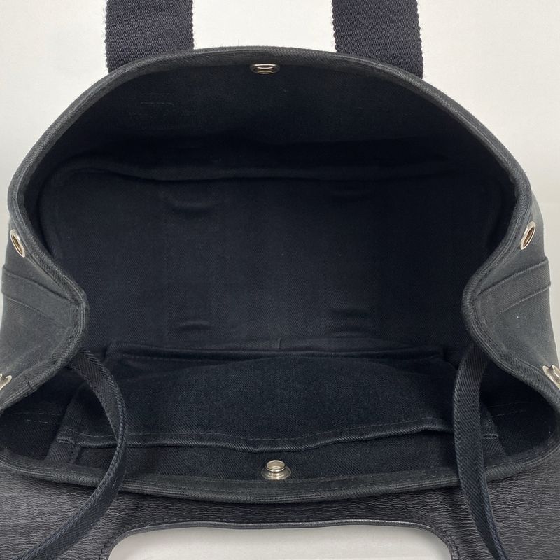 Hermes Valparaiso PM Handbag Tote Handbag Twirl Chevron Black Women