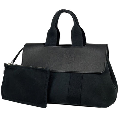 Hermes Valparaiso PM Handbag Tote Handbag Twirl Chevron Black Women