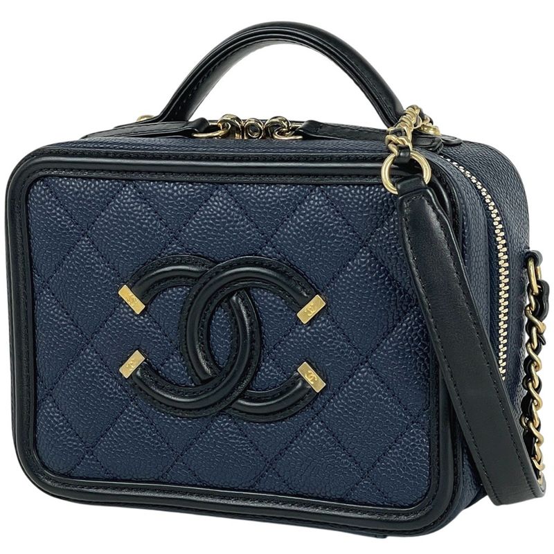 Chanel Coco Mark Chain Shoulder Bag CC Filigree 2WAY Vanity Bag Shoulder Bag