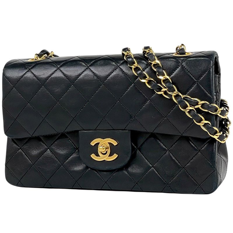 Chanel Matelasse W Flap Chain Shoulder Bag Coco Mark Shoulder Bag Leather