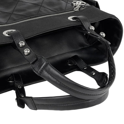 Chanel Paris Biarritz Tote GM Coco Mark Tote Bag Coated Canvas Black A34210